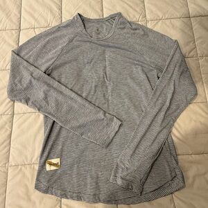 Tracksmith Striped Gray Long Sleeve Shirt